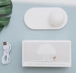 Mushroom LED Night Light - USB Wireless Charging Lamp