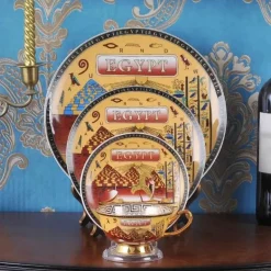 Mysteriöses Ägypten-Teetassen-Set, Geschirrset aus Knochenporzellan, Küchenset