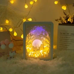 Nachtlampe aus Papierschnitzereien – Dekorative Stimmungsbeleuchtung