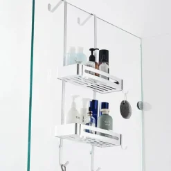 Nagelfreies, doppellagiges Dusch-Organizer-Regal – elegante Aufbewahrungslösung