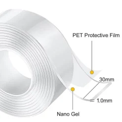 Nano-Doppelklebeband – Ablösbarer Klebstoff für die Verwendung auf mehreren Oberflächen