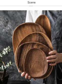 Naturholzteller - Unregelmäßiges Holzgeschirr