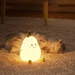 Niedliche Birnen-Nachttischlampe mit Touch-Funktion