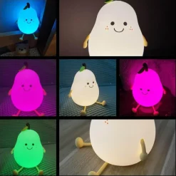 Niedliche Birnen-Nachttischlampe mit Touch-Funktion