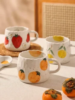 Niedliche Cartoon-Obstbecher - Keramik-Kaffee-Teetassen