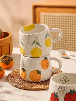 Niedliche Cartoon-Obstbecher - Keramik-Kaffee-Teetassen