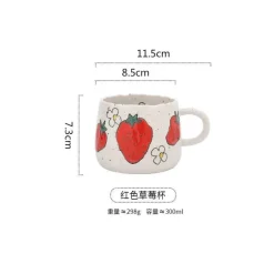 Niedliche Cartoon-Obstbecher - Keramik-Kaffee-Teetassen