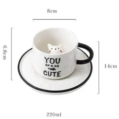 Niedliche 3D-Haustier-Keramiktasse – Entzückende Tier-Kaffeetasse
