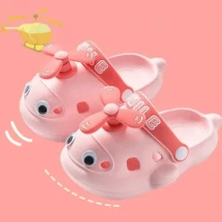 Niedliche Hubschrauber-Hausschuhe für Kinder – weiche Plüsch-Hausschuhe