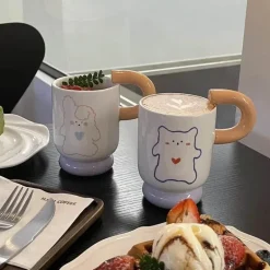 Niedliche Keramiktasse mit Tiermotiv – Kaffee-/Teetasse, Trinkgeschirr, Geschenk