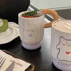 Niedliche Keramiktasse mit Tiermotiv – Kaffee-/Teetasse, Trinkgeschirr, Geschenk