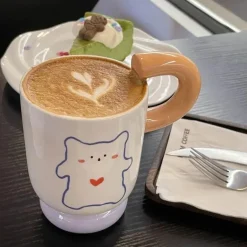 Niedliche Keramiktasse mit Tiermotiv – Kaffee-/Teetasse, Trinkgeschirr, Geschenk