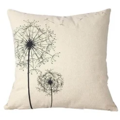 Niedliche Kissenbezüge aus Baumwolle mit Löwenzahnmotiv – Geometrie-Design