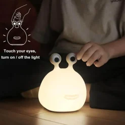 Niedliche Schnecken-LED-Nachtlampe – bezauberndes Licht mit Berührungssensor