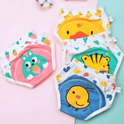 Niedliche Tiere Kinder-Unterwäscheset aus Baumwolle – 4er-Pack Unisex