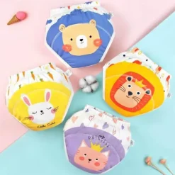 Niedliche Tiere Kinder-Unterwäscheset aus Baumwolle – 4er-Pack Unisex