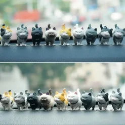 Niedliches Kätzchen-Autodekor-Set – 9-teiliges rotierendes Kopfdesign