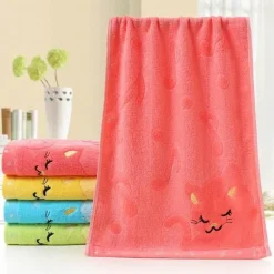Niedliches Kätzchen-Handtuch aus Bambusfaser – weiches, robustes Badetuch für Kinder