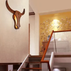 Nordic Bull Head Lamp - Unique Decorative Lighting Fixture