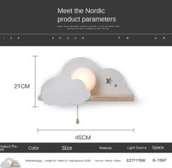 Nordic Cloud Sky LED Wall Lamp - Kids Room Decor