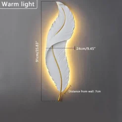 Nordic Feather LED Wall Lamp - Elegant Lighting Fixture