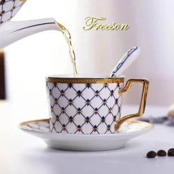 Nordic Gold Kaffeeset – 3-teiliges Teetassenset aus Bone China