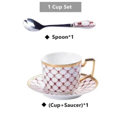 Nordic Gold Kaffeeset – 3-teiliges Teetassenset aus Bone China