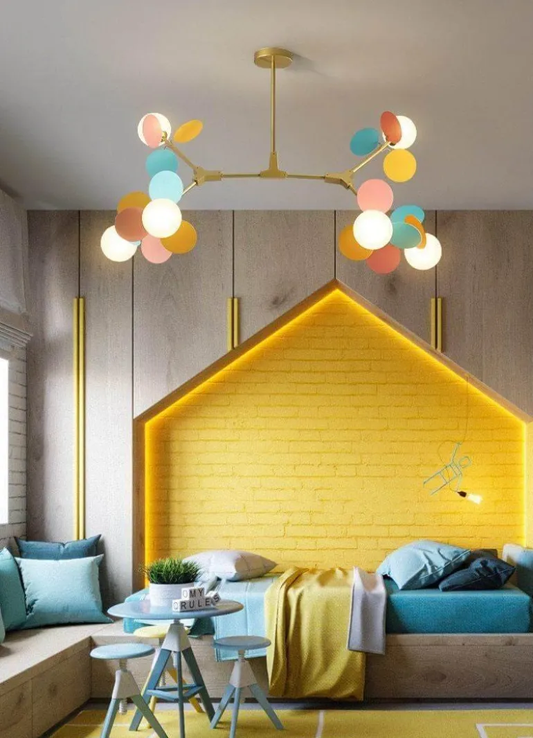 Nordic Multicolor LED Pendant Lights - Artistic Tree Design