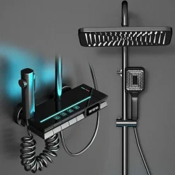Nordic Piano Key Ambient Light Shower Set - Elegant LED Bathroom Lighting