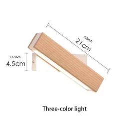 Nordic Solid Wood LED Wall Lamp - Modern Rotated Design