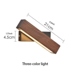 Nordic Solid Wood LED Wall Lamp - Modern Rotated Design