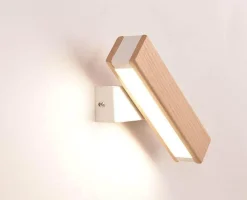 Nordic Solid Wood LED Wall Lamp - Modern Rotated Design