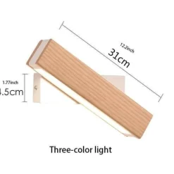Nordic Solid Wood LED Wall Lamp - Modern Rotated Design