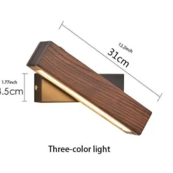 Nordic Solid Wood LED Wall Lamp - Modern Rotated Design