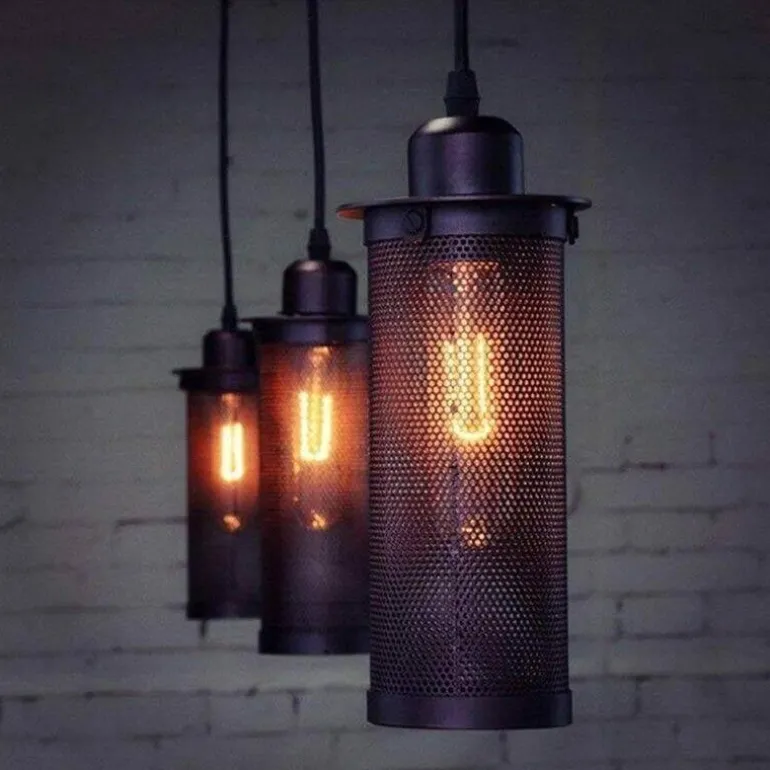Nordic Vintage Iron Cage Lamp - Loft Style Lighting