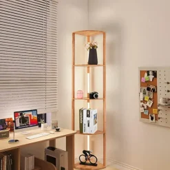 Nordic Wooden LED Shelf - Elegant Home Decor Display