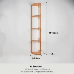 Nordic Wooden LED Shelf - Elegant Home Decor Display