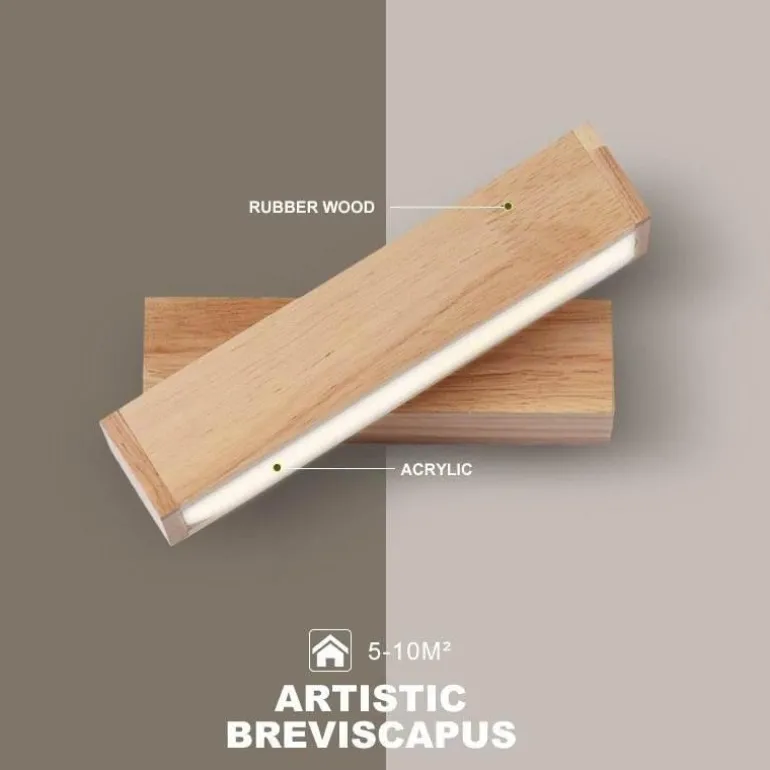 Nordic Wooden Wall Lamp - Stylish Rotating Bedside Light