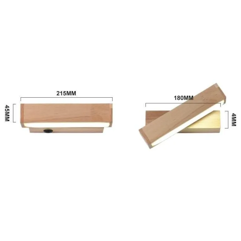Nordic Wooden Wall Lamp - Stylish Rotating Bedside Light