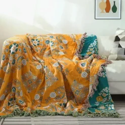 Nordische Baumwoll-Überwurfdecke – doppelseitiger Sofabezug und Tagesdecke