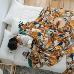 Nordische Baumwolldecke in Kingsize-Größe – weicher Boho-Überwurf für Bett und Sofa