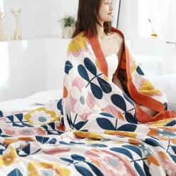 Nordische Baumwolldecke in Kingsize-Größe – weicher Boho-Überwurf für Bett und Sofa