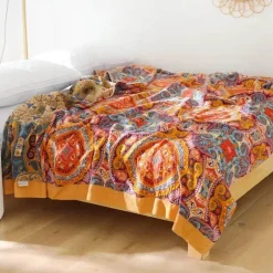 Nordische Baumwolldecke in Kingsize-Größe – weicher Boho-Überwurf für Bett und Sofa
