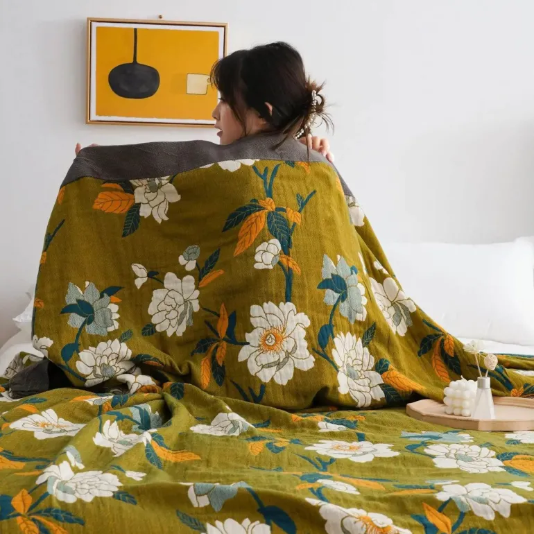 Nordische Baumwolldecke in Kingsize-Größe – weicher Boho-Überwurf für Bett und Sofa
