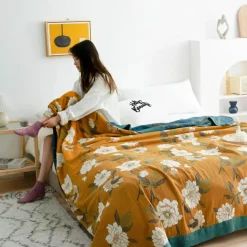 Nordische Baumwolldecke in Kingsize-Größe – weicher Boho-Überwurf für Bett und Sofa