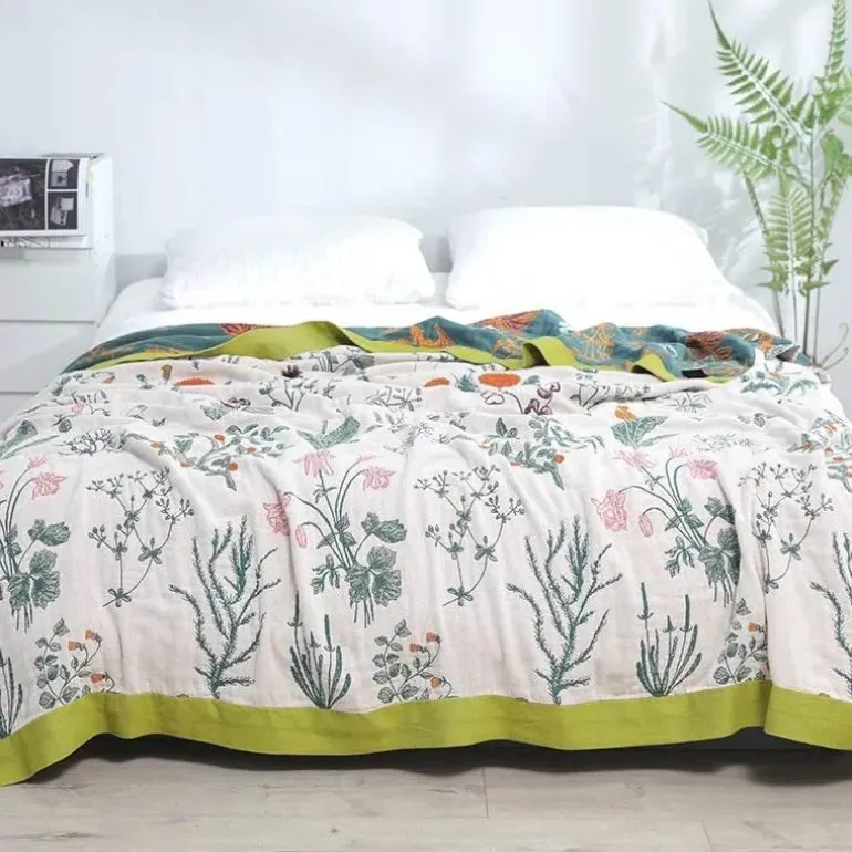 Nordische Baumwolldecke in Kingsize-Größe – weicher Boho-Überwurf für Bett und Sofa