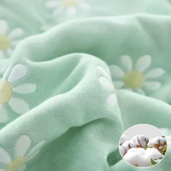 Nordische Baumwollgaze-Überwurfdecke - Weiche Cartoon-Tagesdecke für Betten und Sofas