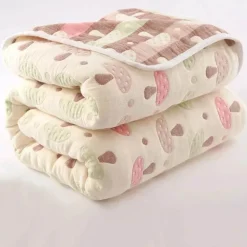 Nordische Baumwollgaze-Überwurfdecke - Weiche Cartoon-Tagesdecke für Betten und Sofas