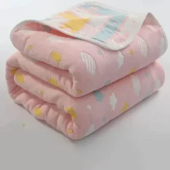 Nordische Baumwollgaze-Überwurfdecke - Weiche Cartoon-Tagesdecke für Betten und Sofas