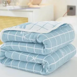 Nordische Baumwollgaze-Überwurfdecke - Weiche Cartoon-Tagesdecke für Betten und Sofas